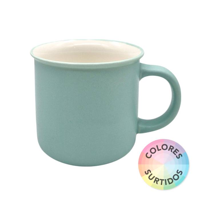 Jarro Mug Recto Bicolor 400Cc. Liso