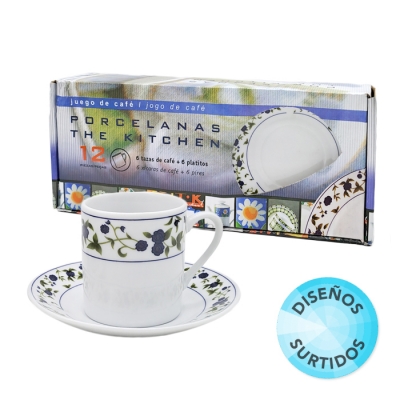 Juego Cafe X6 Ceramica Decorado