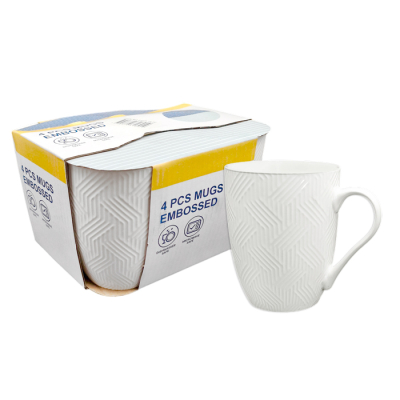 Taza Ceramica Rayas Diag. 350Ml Pack X4