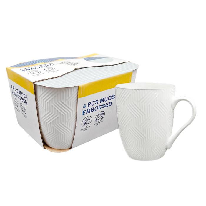 Taza Ceramica Rayas Diag. 350Ml Pack X4