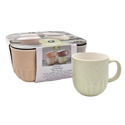 Taza Ceramica Labrada Color 370Ml Pack X4