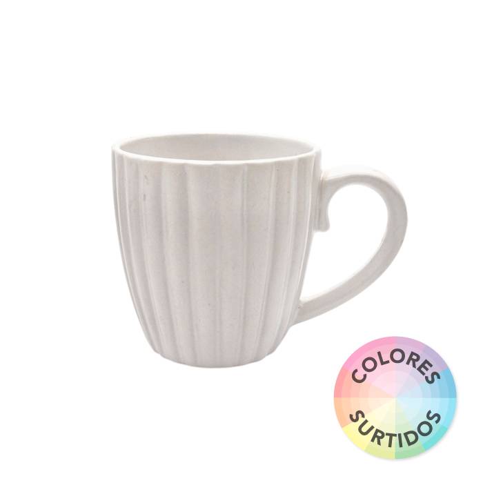 Taza Ceramica Rayada Chica 210Ml