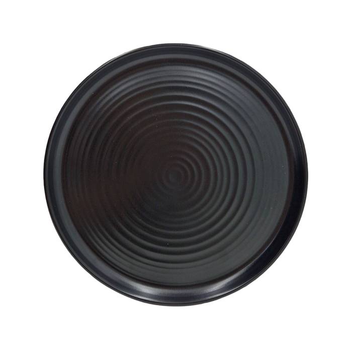 Plato Postre Gres Fusion Negro 20Cm. Carol