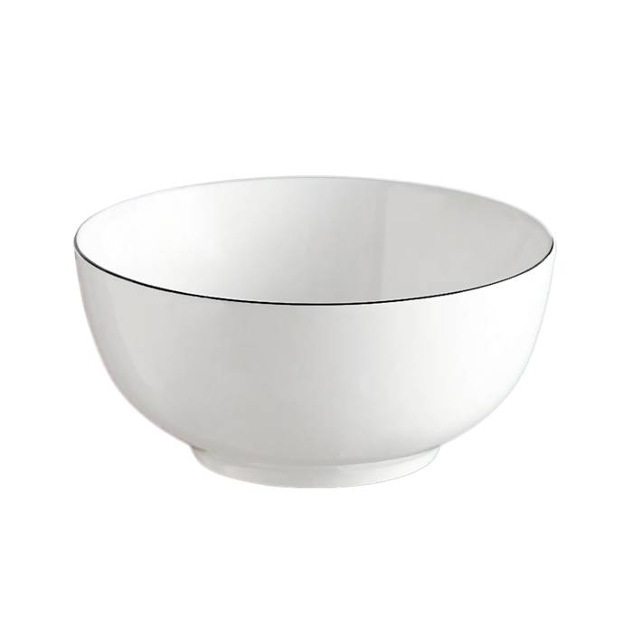 Bowl Ceramica Blanco Borde Negro 15Cm