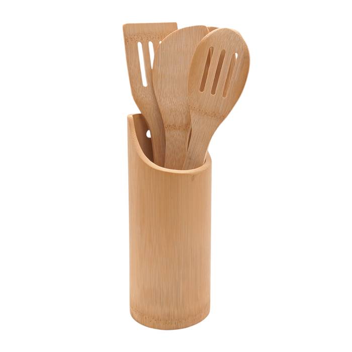 Set X4 Utensilios Bamboo C/Recipiente