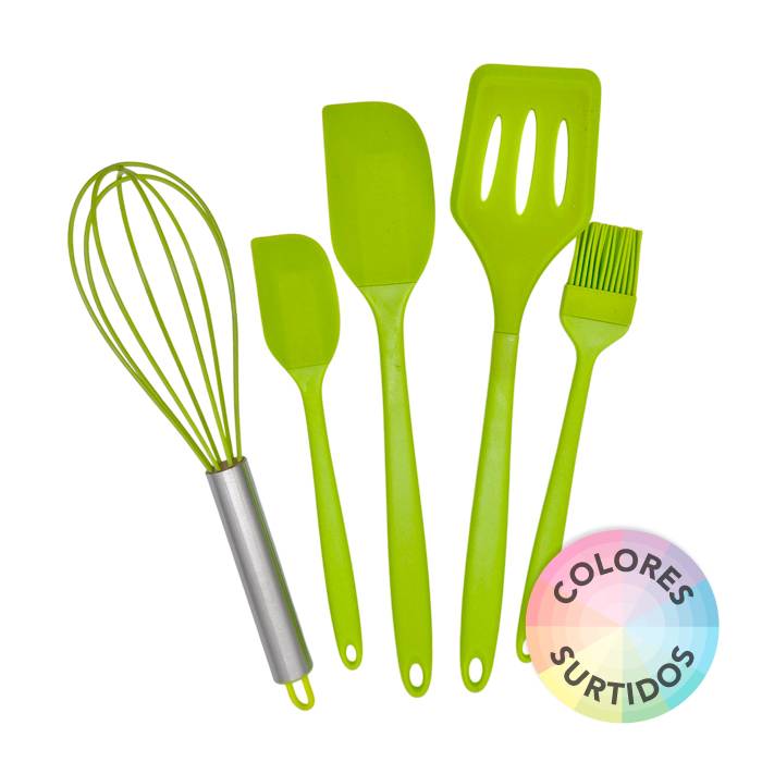 Set X5 Utensilios Nylon/Silicona