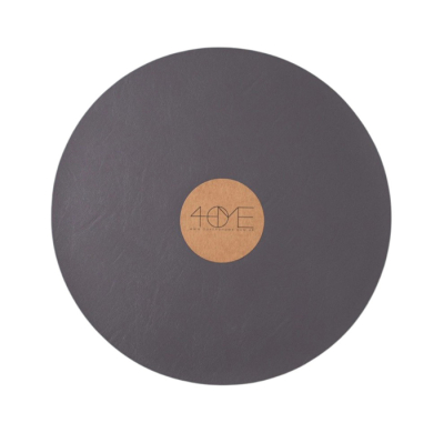 Mantel Individual Folia Gris Osc. Redondo