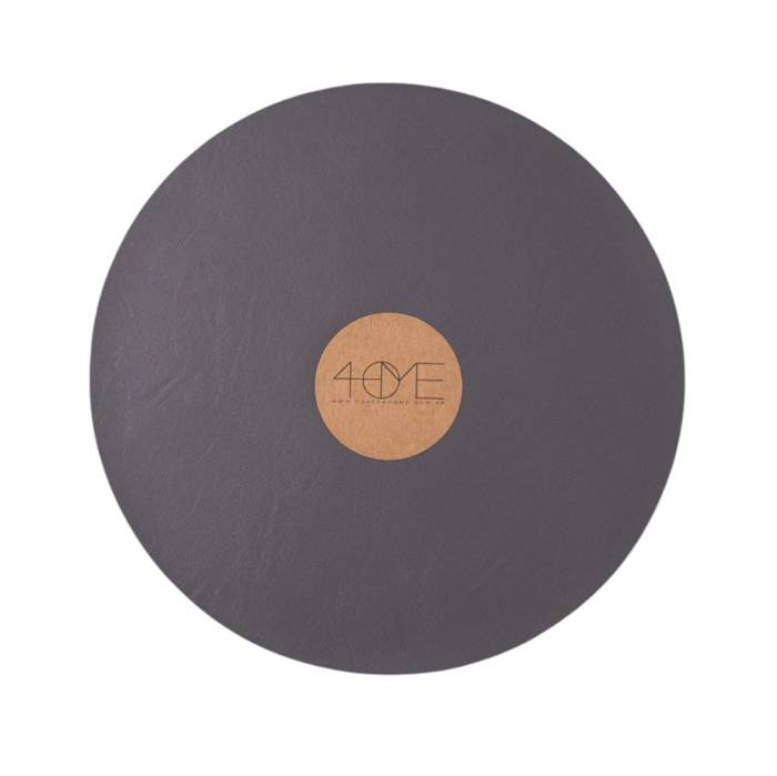 Mantel Individual Folia Gris Osc. Redondo