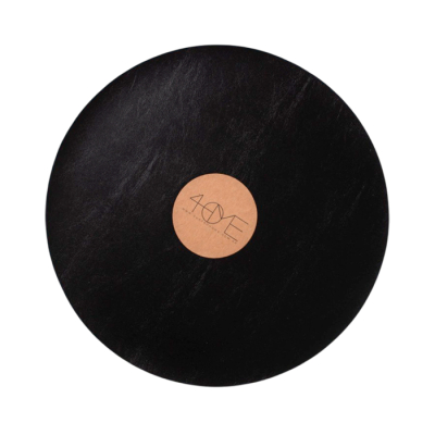 Mantel Individual Folia Negro Redondo