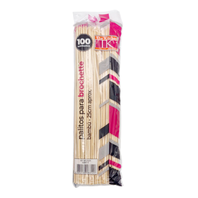 Palillo P/Brochette Bambu 25Cm. X100 Unid.