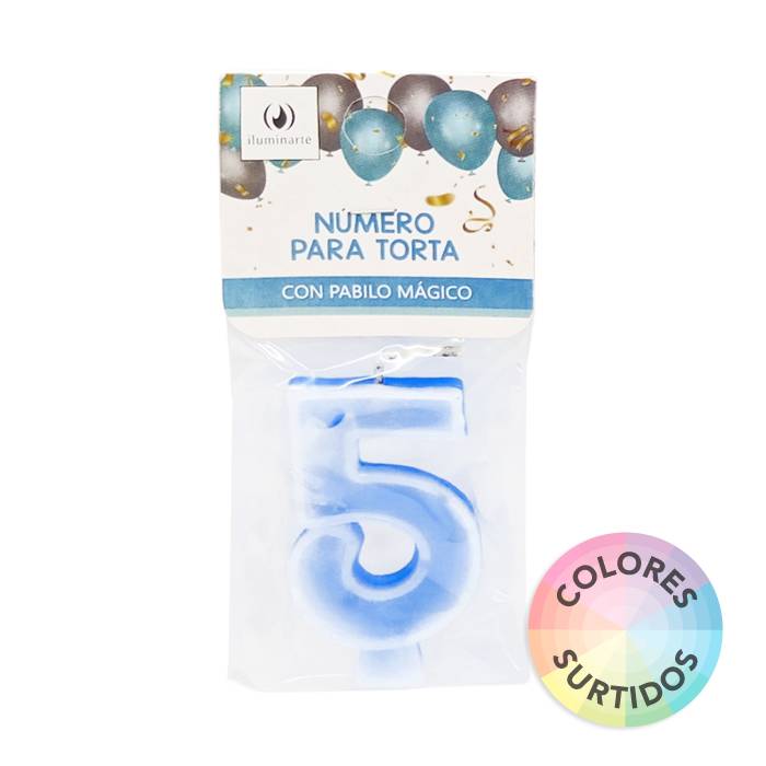 Vela Numero 5 Bicolor