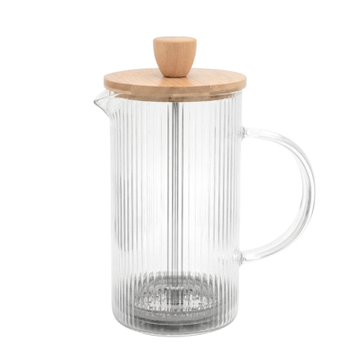 Cafetera Francesa Rayada T/ Bambu 600Ml