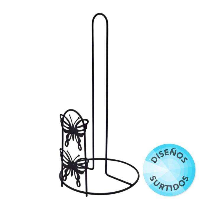 Porta Rollo C/Diseño Acero Negro