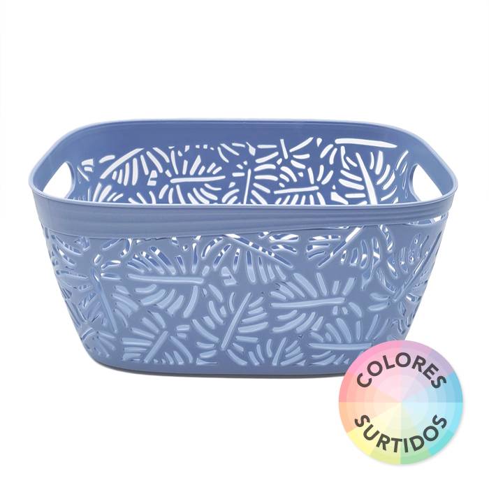 Canasta Hojas Pvc 29.5X20.5X13.5Cm