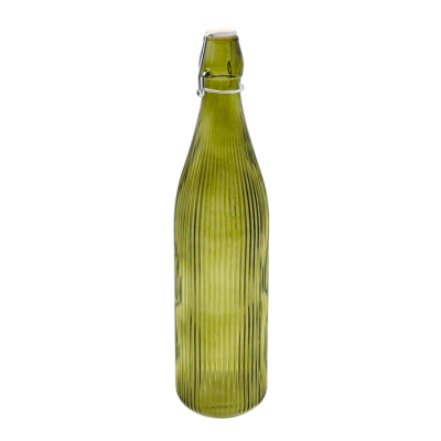 Botella Vidrio Verde Rayada 1150Ml. Carol