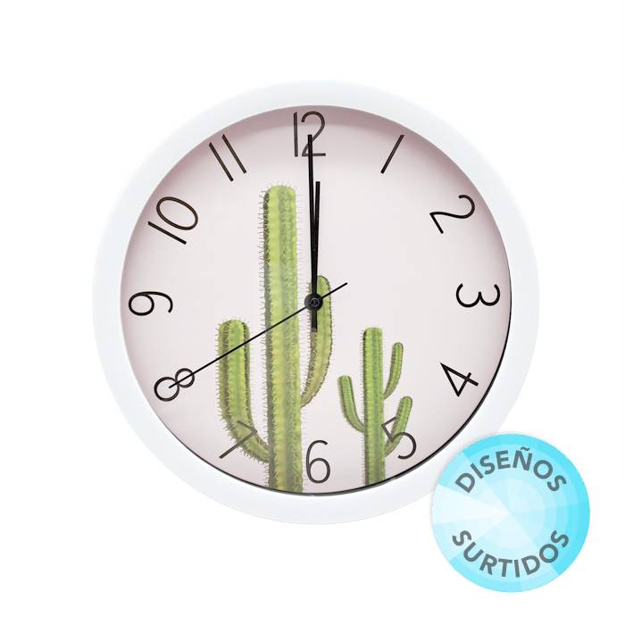 Reloj De Pared 28cm. DiseÑo Plantas