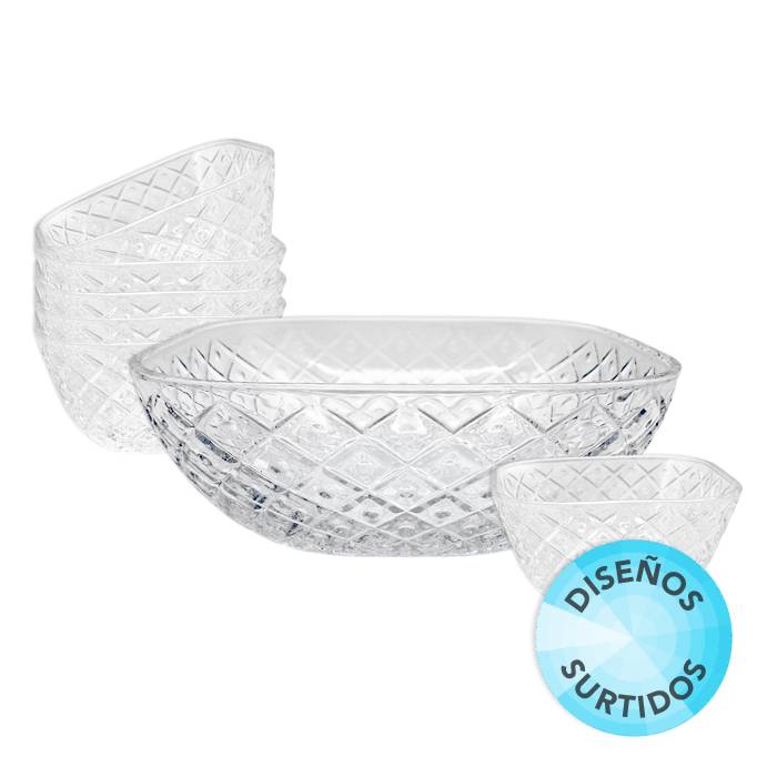 Set Bowl + 6 Compoteras Labradas