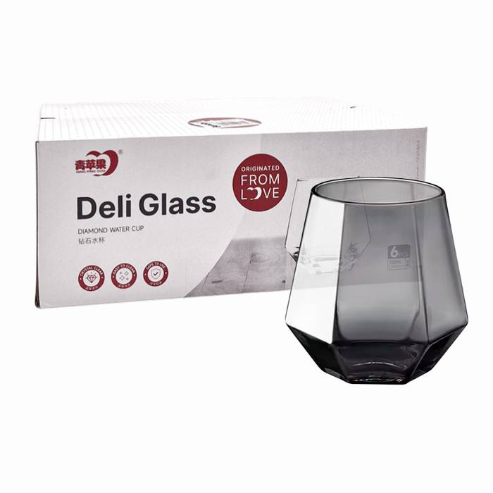 Vaso Vidrio Hexa. Fume 330Cc. Pack X6