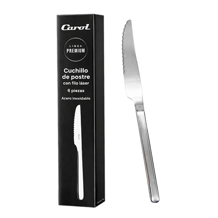 Cuchillo Postre Acero Inox. Carol Caja X6