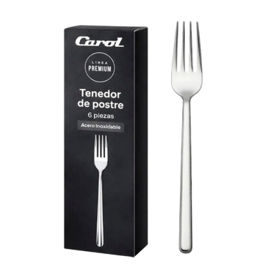 Tenedor Postre Acero Inox. Carol Caja X6