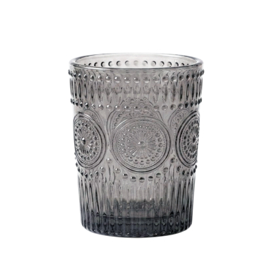 Vaso Vidrio Fume Labrado 300Cc.
