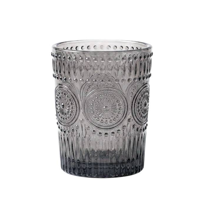 Vaso Vidrio Fume Labrado 300Cc.
