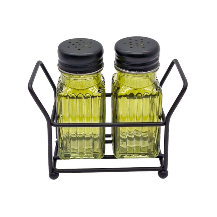 Salero/Pimentero Vidrio Verde Set X2 Carol