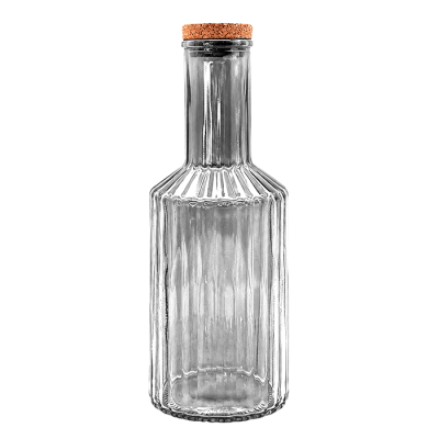Botella Vidrio Rayada Fume T/Corcho 950Ml