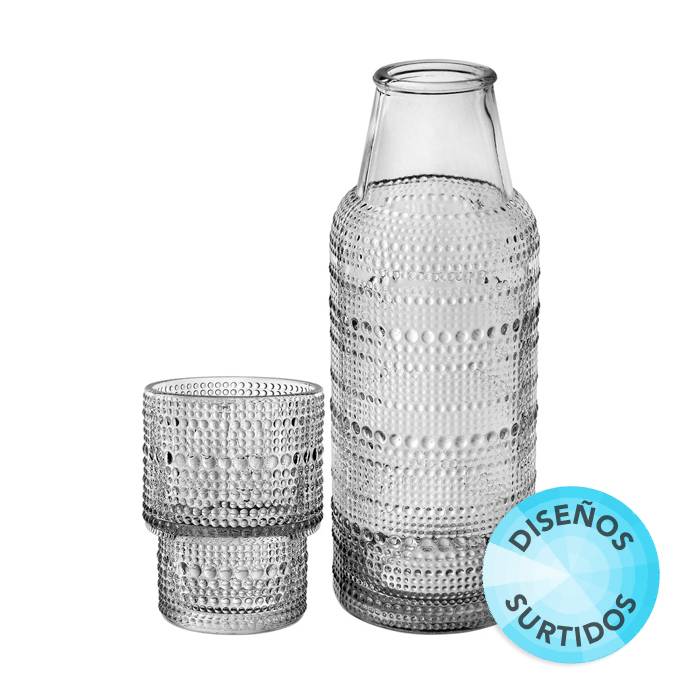 Jarra De Noche Vidrio Labrado